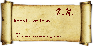 Kocsi Mariann névjegykártya